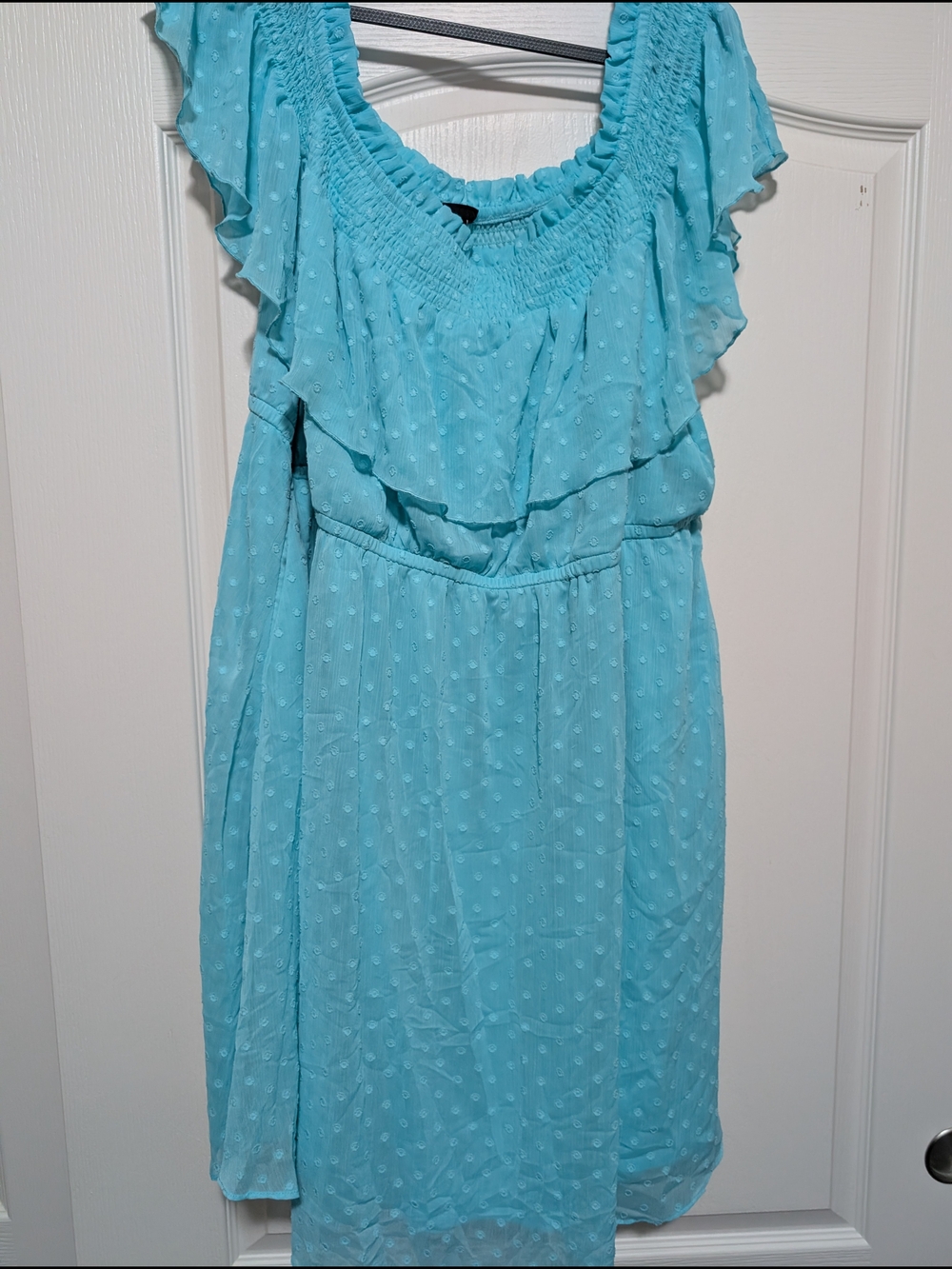 torrid Aqua Blue Smocked Ruffle Midi Dress